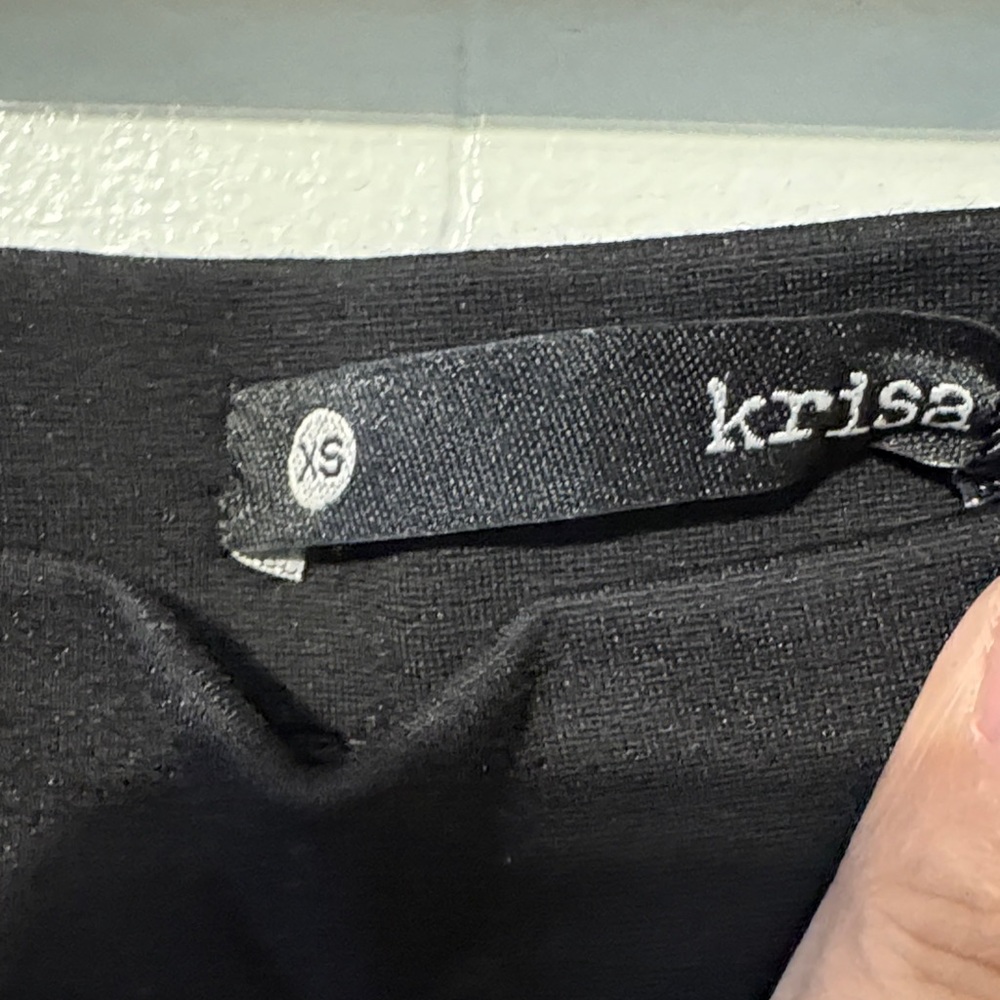 Elegant Black Women's Straight Leg Pants with s slit on the bottom - Picture 6 of 7